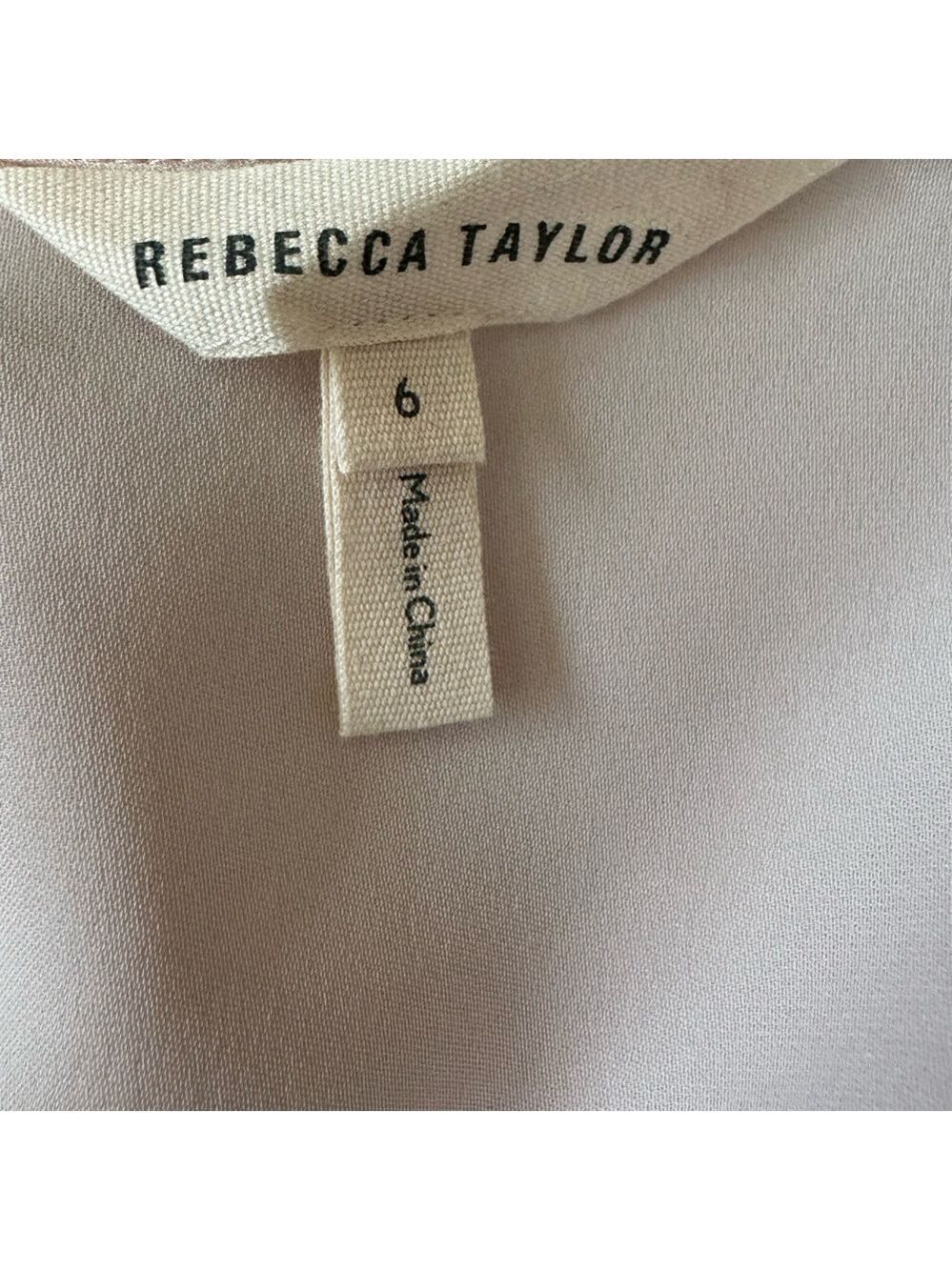 Rebecca Taylor Elegant Women's Blush Pink V-Neck Silk Top Size 6 Feminine Girly - Picture 7 of 7